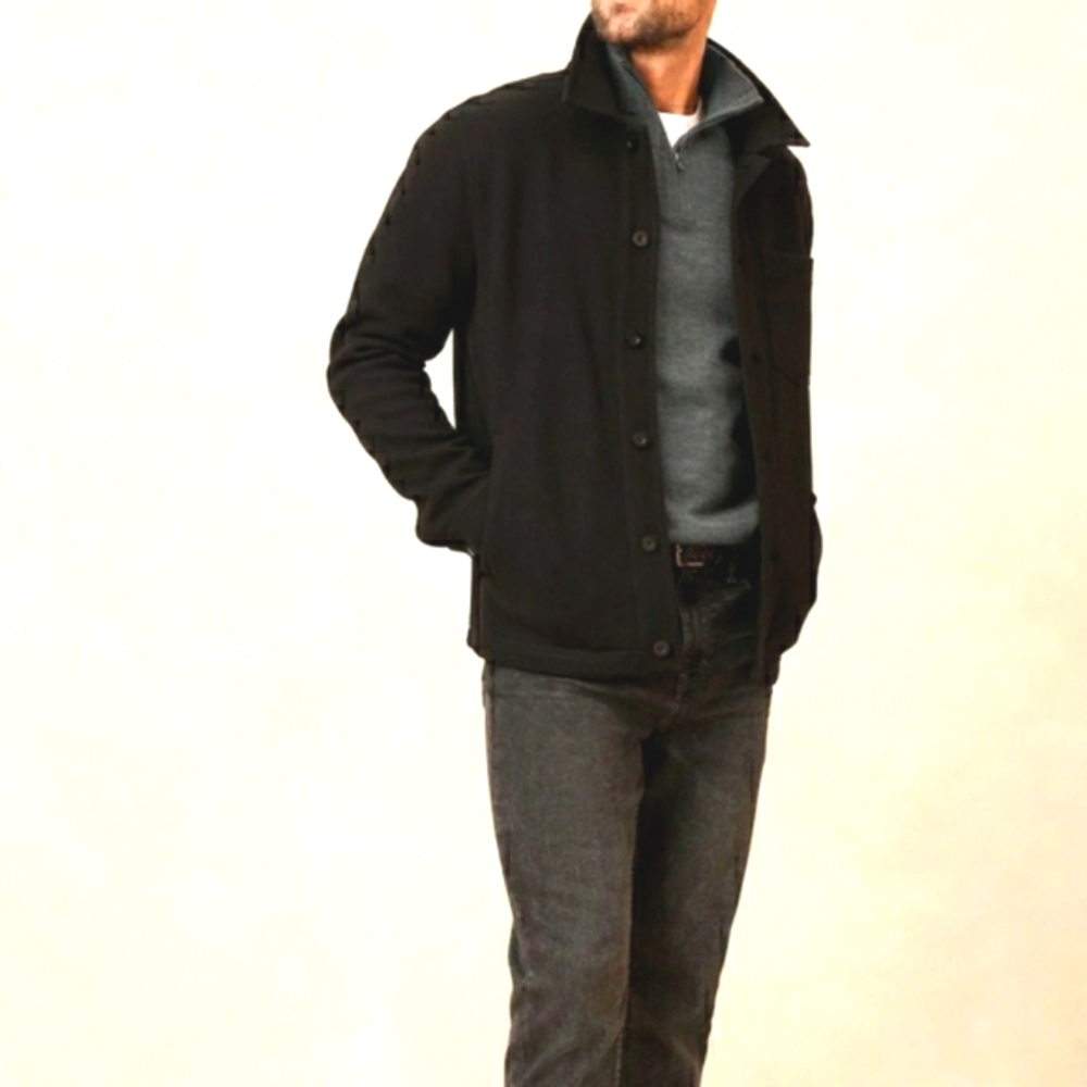 Banana Republic Mens Italian 100% Merino Wool Half Zip Pullover Sweater DarkGrey